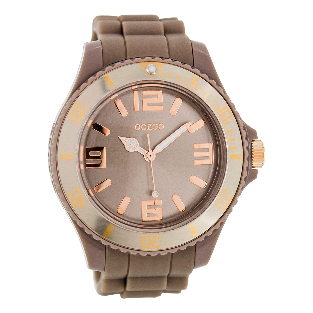 Taupe OOZOO watch with rubber strap - C5041