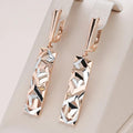Boucles d'oreilles en or et argent, élégantes et rectangulaires