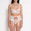 Sexy Dessous Set mit Rock und Strapshalter in Weiss