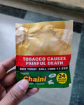 MOHFW regulations require a picture resolution of 300 dpi for tobacco  health warnings under COTPA. Look at Chaini Khaini flouting the rules  majestically! Same problem with swagat and kuber khaini too. It's