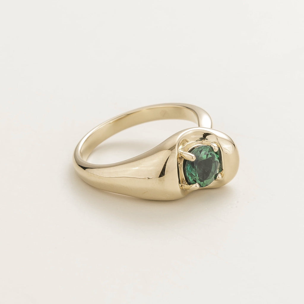 Fava White Gold Ring Set With Emerald By Juvetti from London