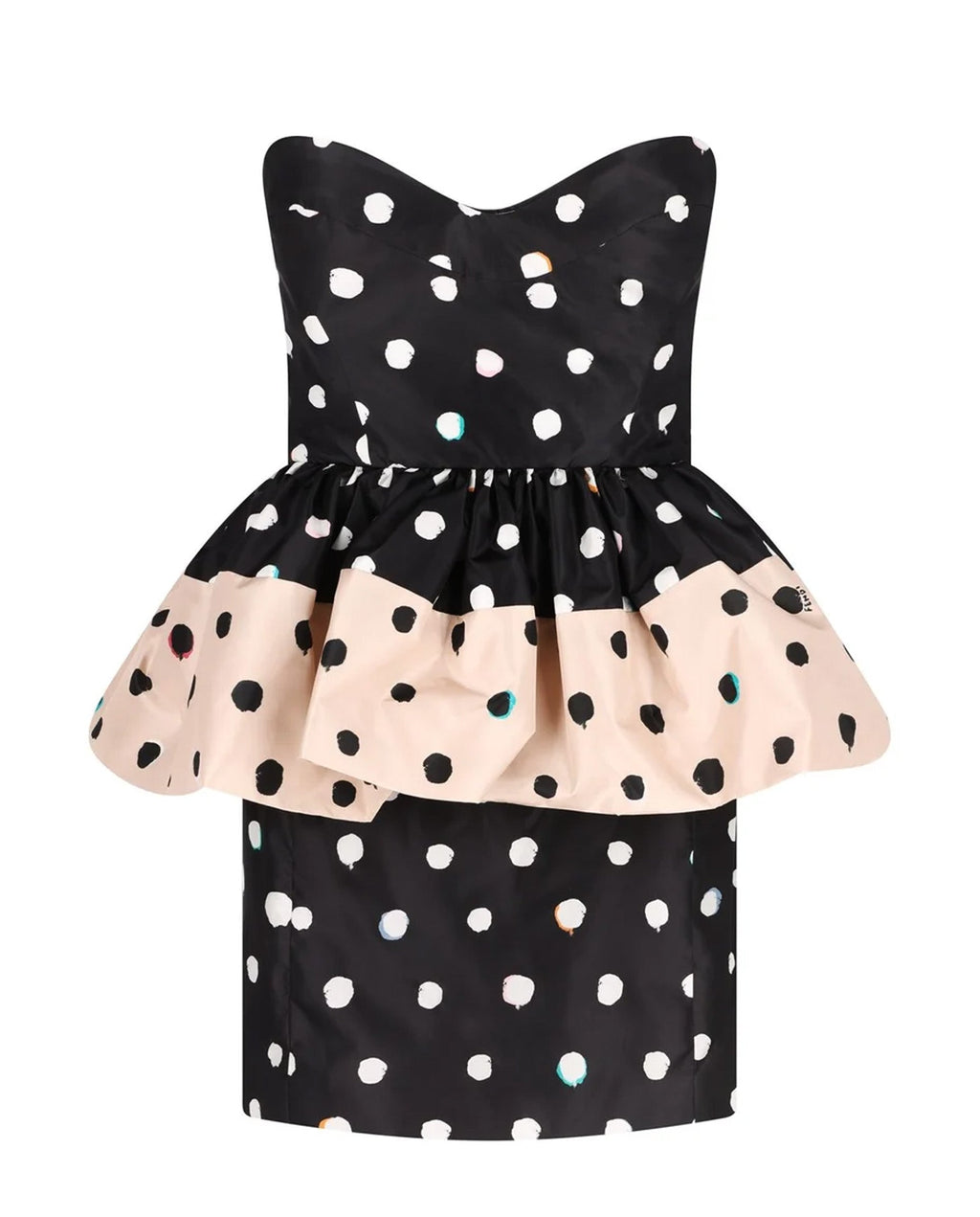 Falena Dots taffeta bustier mini dress