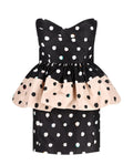 Falena Dots taffeta bustier mini dress