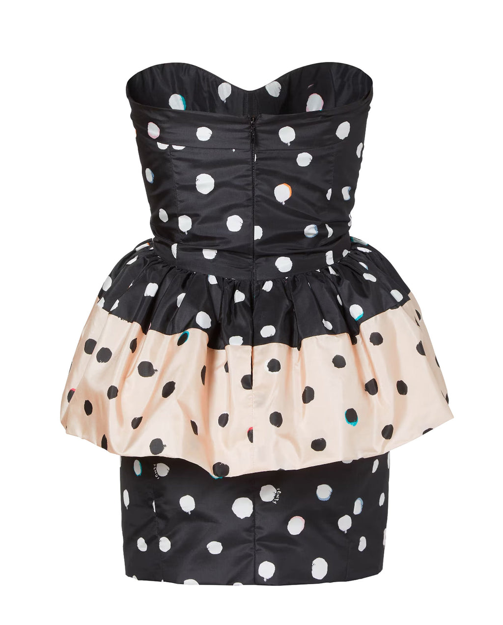 Falena Dots taffeta bustier mini dress