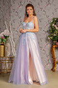 3-D Butterfly Sheer Bodice Cut-out Back Mesh A-line Long Dress GL3252  GLS by Gloria - Abigail's Boutique & Alterations Corp