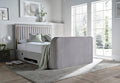 Lumas Ottoman TV Bed with Surround LED in Plush Grey