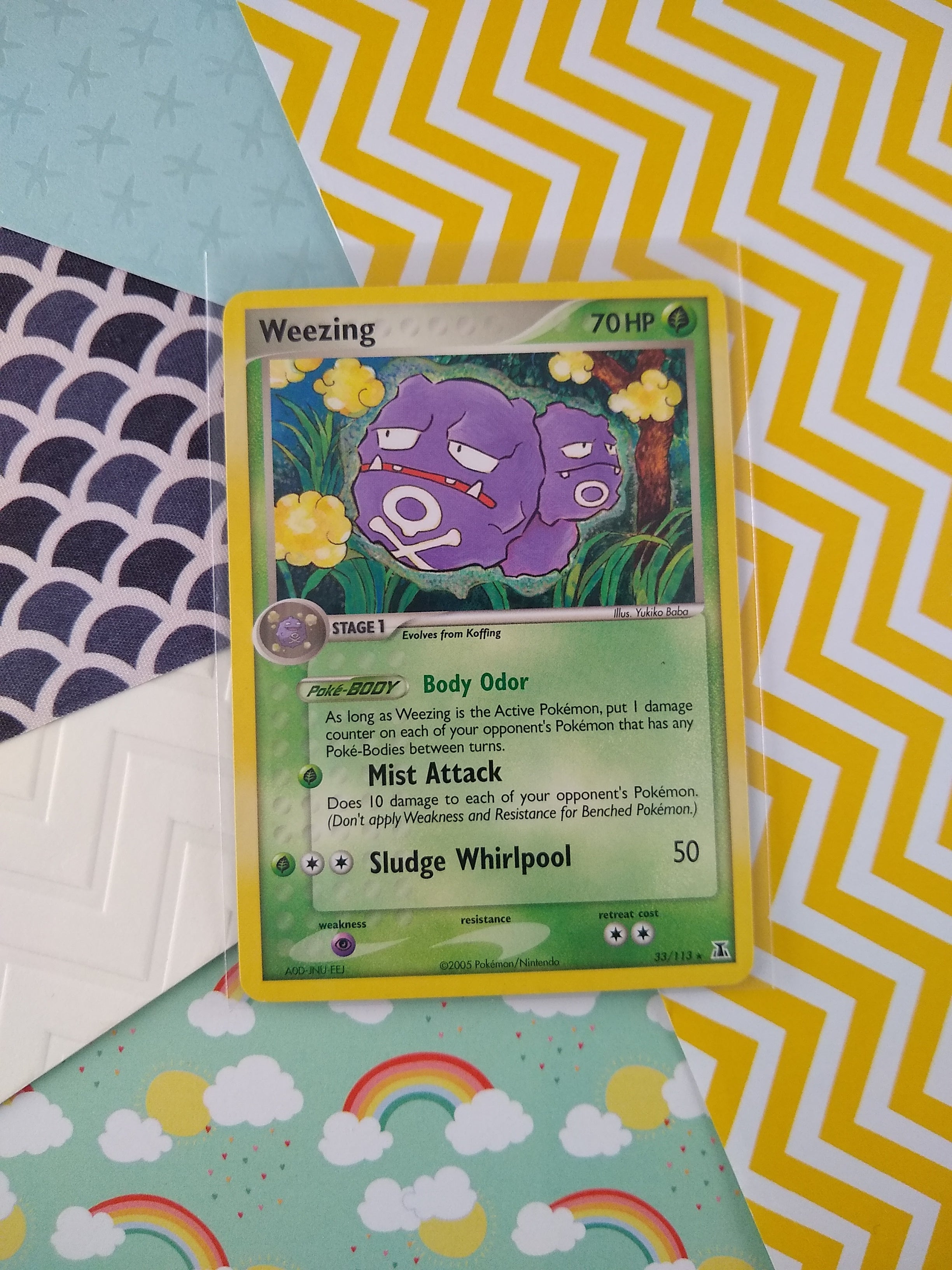 Pokemon TCG Rare Weezing EX Delta Species Non-Holo Pokemon Card 33/113 - LP