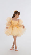 Short Puffy Sleeves Dress For Girls