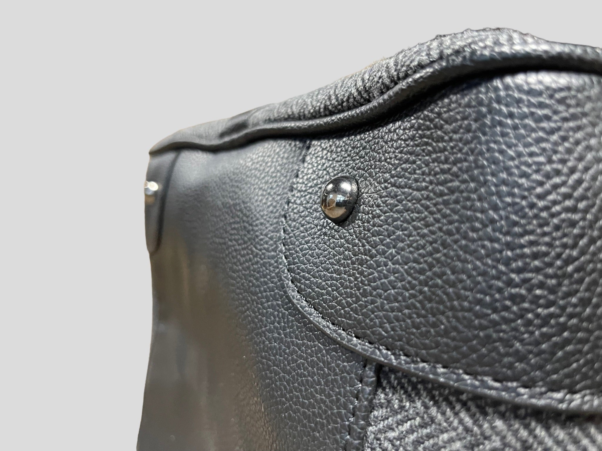 borsone quadroni elegant   weekend  in ecopelle con inserti in lana