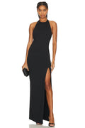 Susana Monaco - Open Back Halter Cocktail Dress in Black