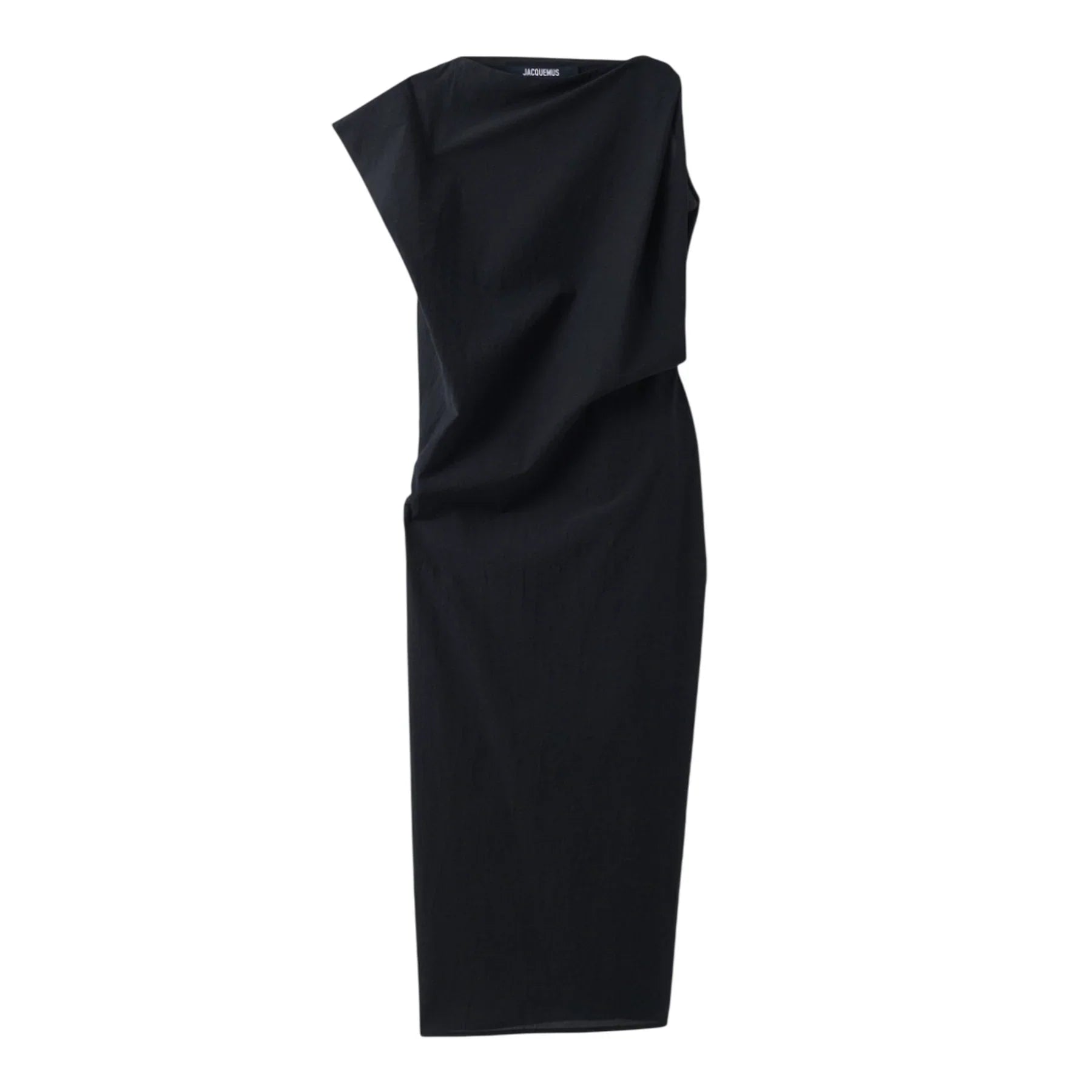 Drap asymmetric midi dress