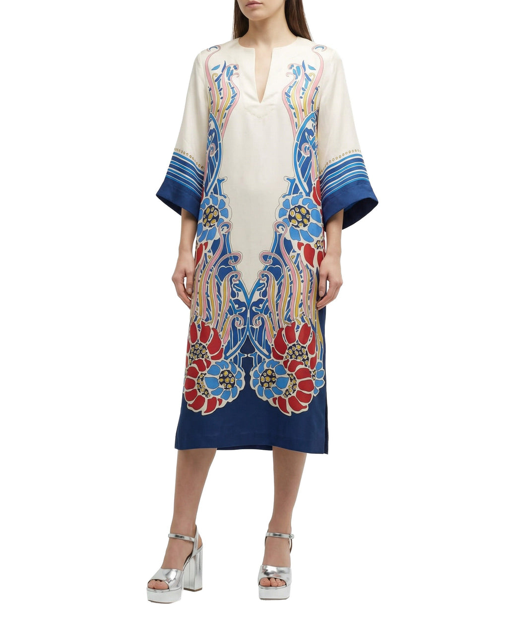La Double J Lemuria Placée silk‑twill midi dress