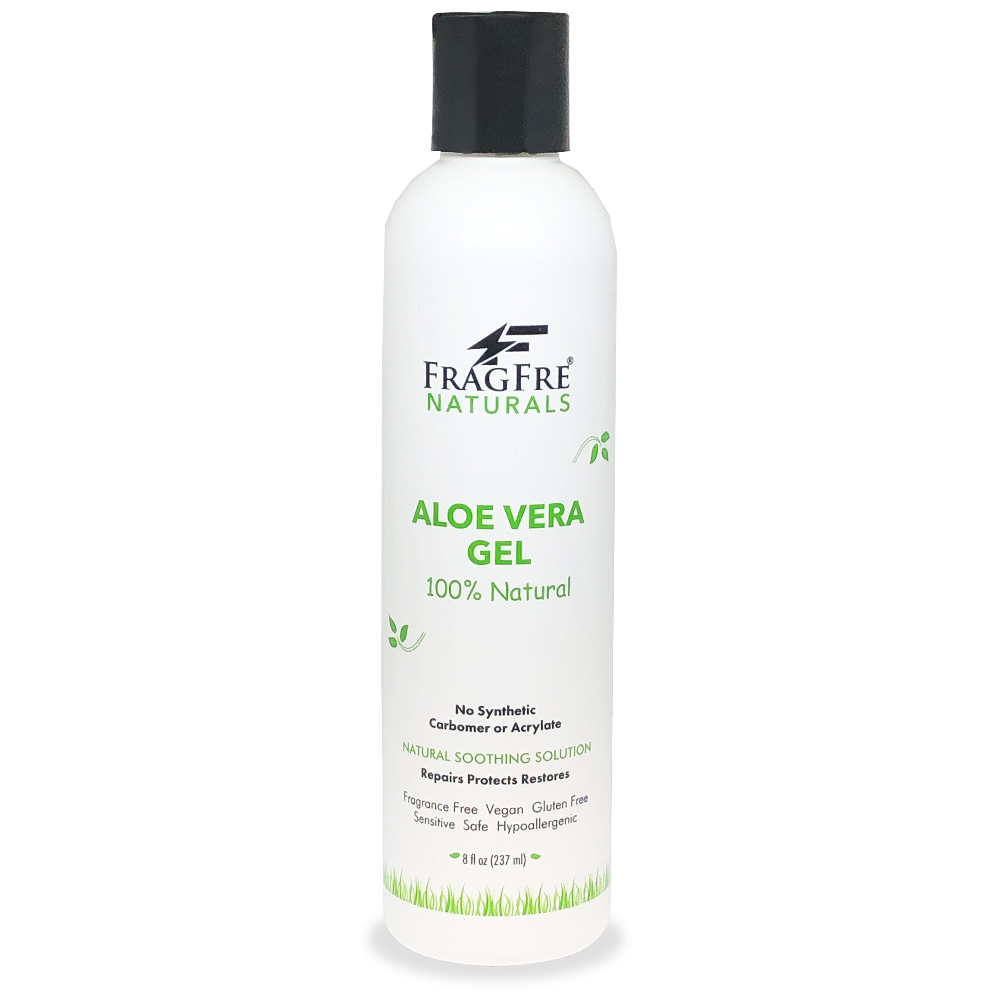 FRAGFRE All-Natural Aloe Vera Gel 8 oz - No Synthetic Carbomer or Acrylate - 100% Natural Aloe Vera Soothing Gel - Fragrance Free Vegan Gluten Free - FRAGFRE®