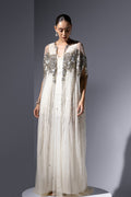 Mesh Dress with Crystal Cape