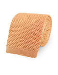 100% Polyester Square End Knitted Tie - Peach