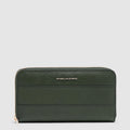 Portafoglio Piquadro Donna 4 Soffietti Pelle Verde