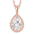 naturel pear diamant 3carats pendentif vue de face