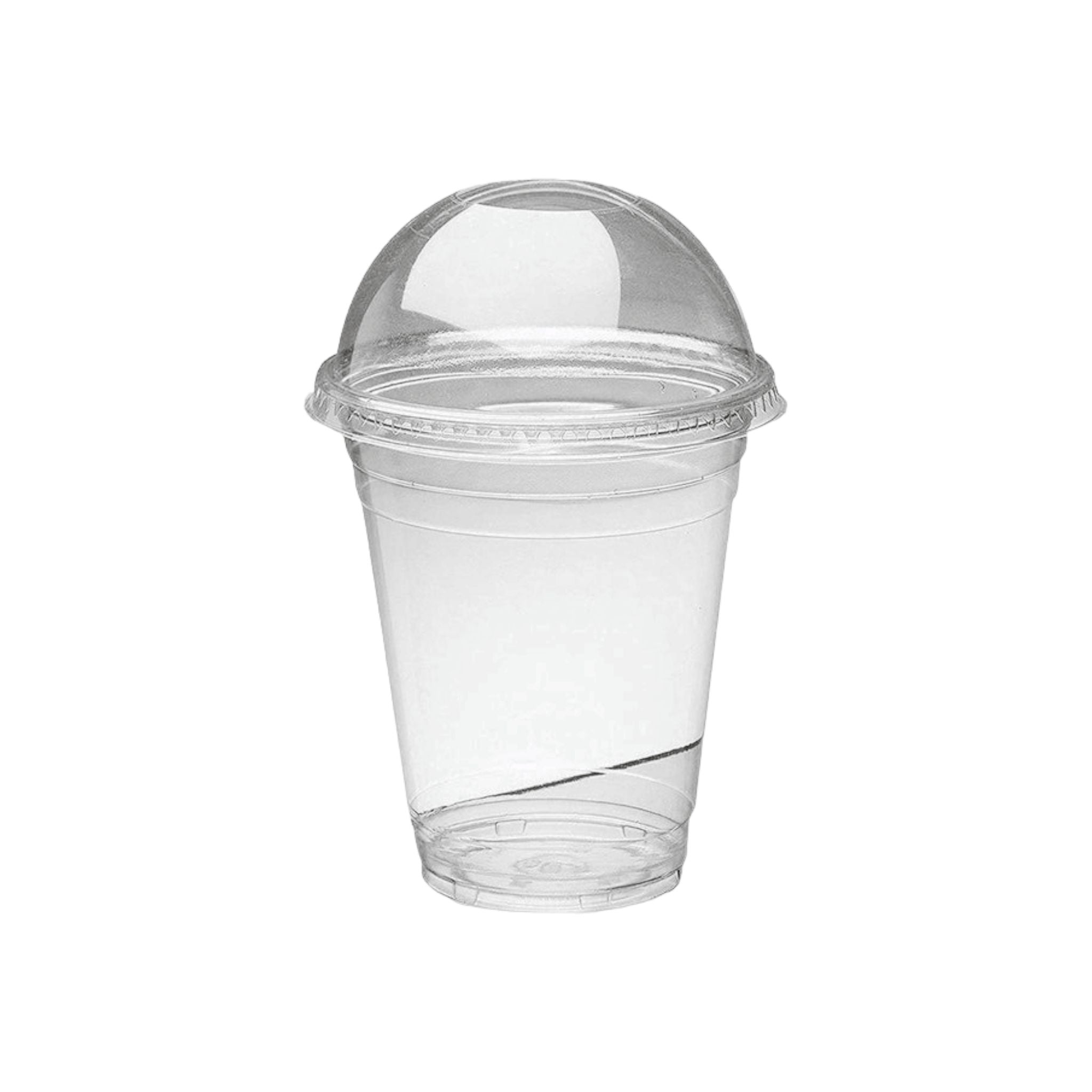 350ml Disposable PET Plastic Smoothie Cup with Dome Lid and Hole 10pack