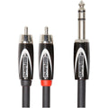 Roland Black Series 1/4"" TRS (Male) - Dual RCA Interconnect Cable 10ft Black