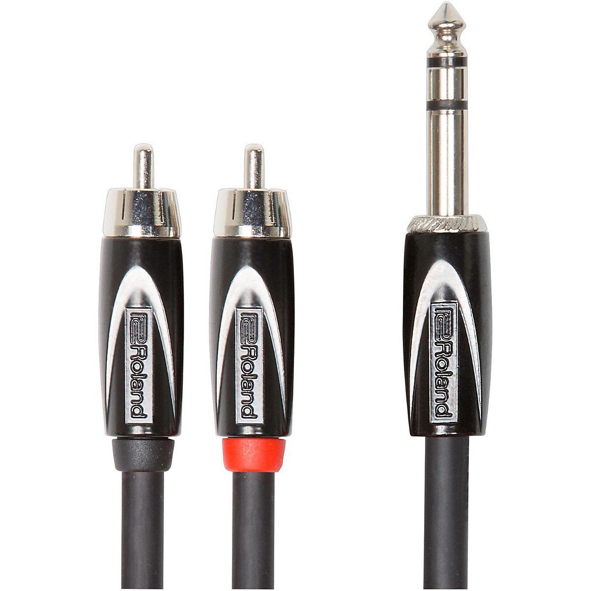 Roland Black Series 1/4"" TRS (Male) - Dual RCA Interconnect Cable 10ft Black
