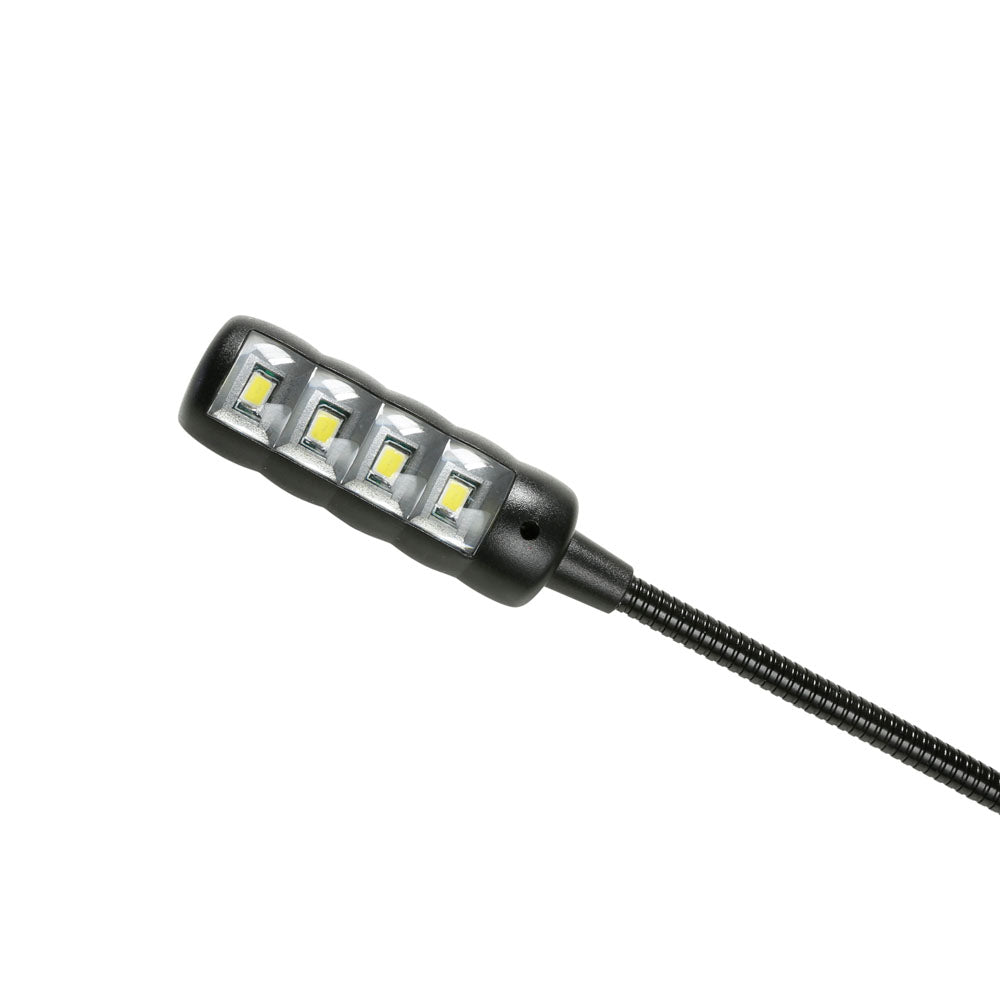 Adam Hall Stands SLED 1 ULTRA XLR 3 A - Vinklad 3-polig XLR-svanhalslampa med 4 COB-LED'er