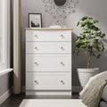 Tutbury Ready Assembled 4 Drawer Deep Chest in White Ash & Bardolino Oak