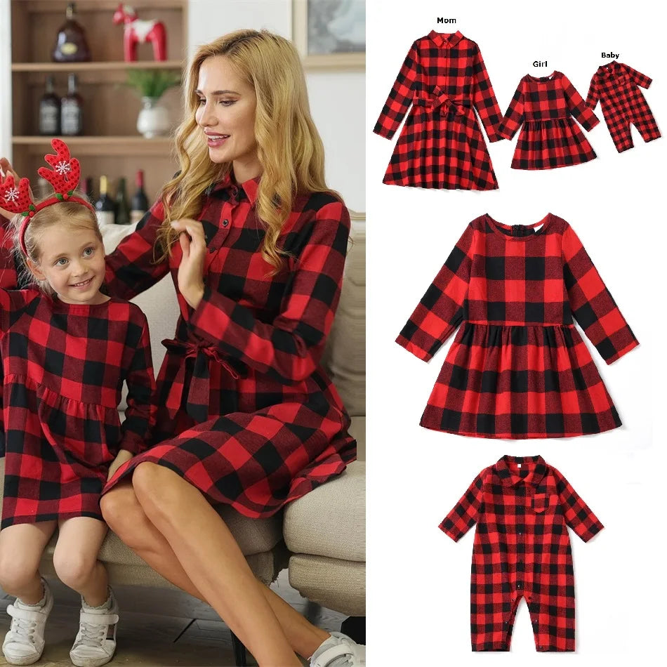 Mother Daughter Matching Christmas Dresses