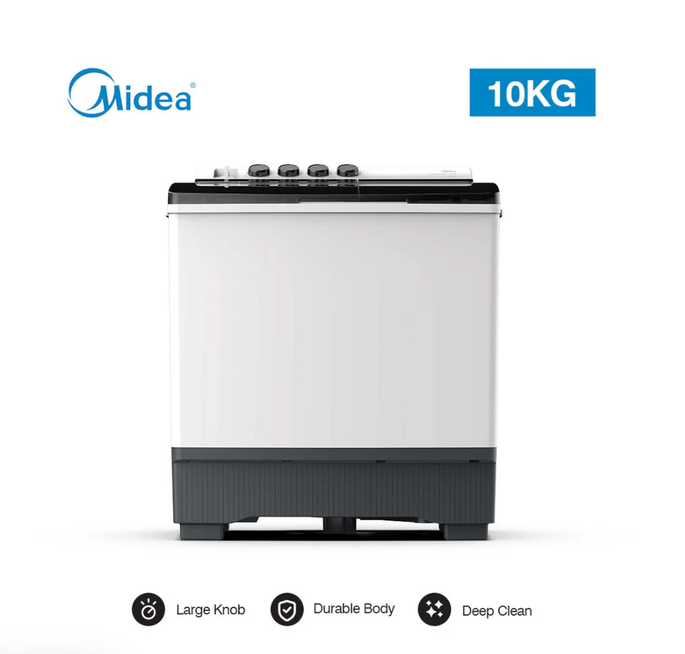 MIDEA MACHINE A LAVER - 10KG - TWIN-TUB - SEMI-AUTO. - BLANC -  MT100W100/WG