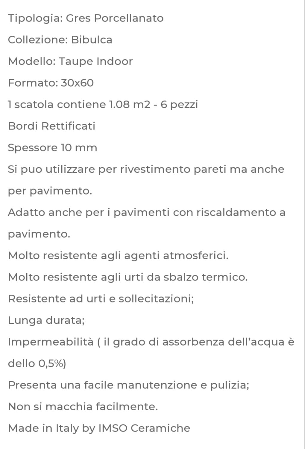 Bibulca Taupe 30x60 Rett.Indoor Imso