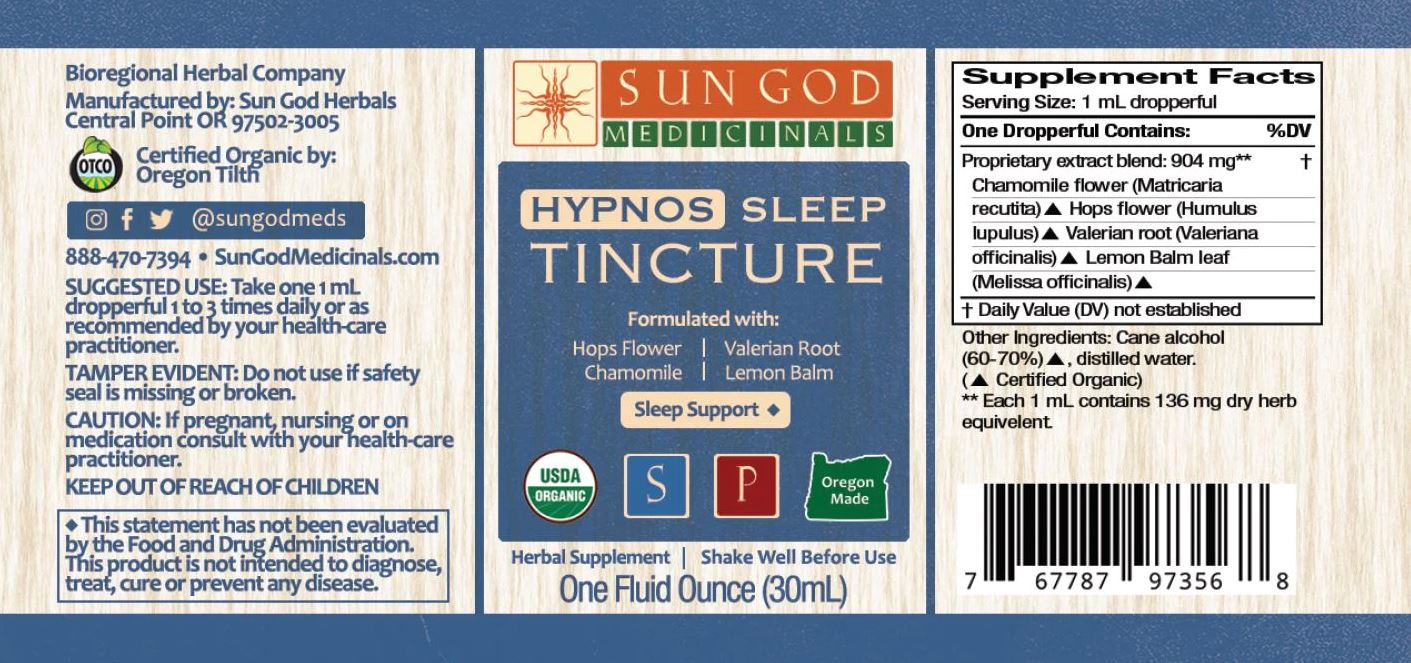 Hypnos Sleep Organic Tincture - Guardian Angel Naturals