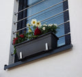 Blumenkastenhalterung mit Haltebügel f. Fensterbänke Edelstahl ohne Bohren