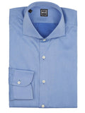 Spread Collar Blue Dress Shirt Italian Twill 100% cotton with cutaway spread collar - Shop stylish, high-quality men's button shirts by Ike Behar
