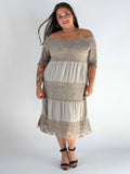 Sukienka plus size hiszpanka z koronką – elegancka sukienka damska XXL