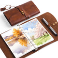 Fuumuui Handcrafted Tie-Wrap Design  Watercolor Loose-Leaf Sketchbook for Travel, Outdoor Painting