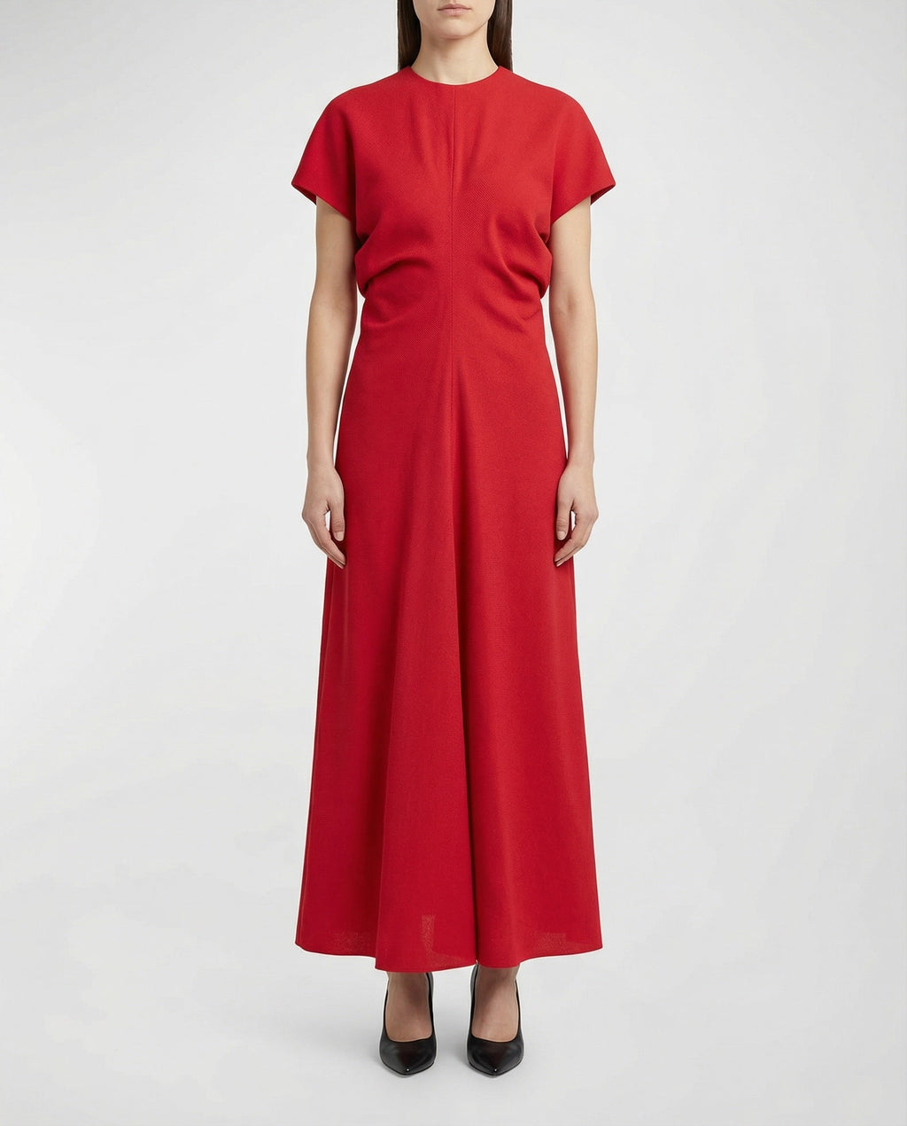 Toteme Slouch waist wool‑crepe maxi dress