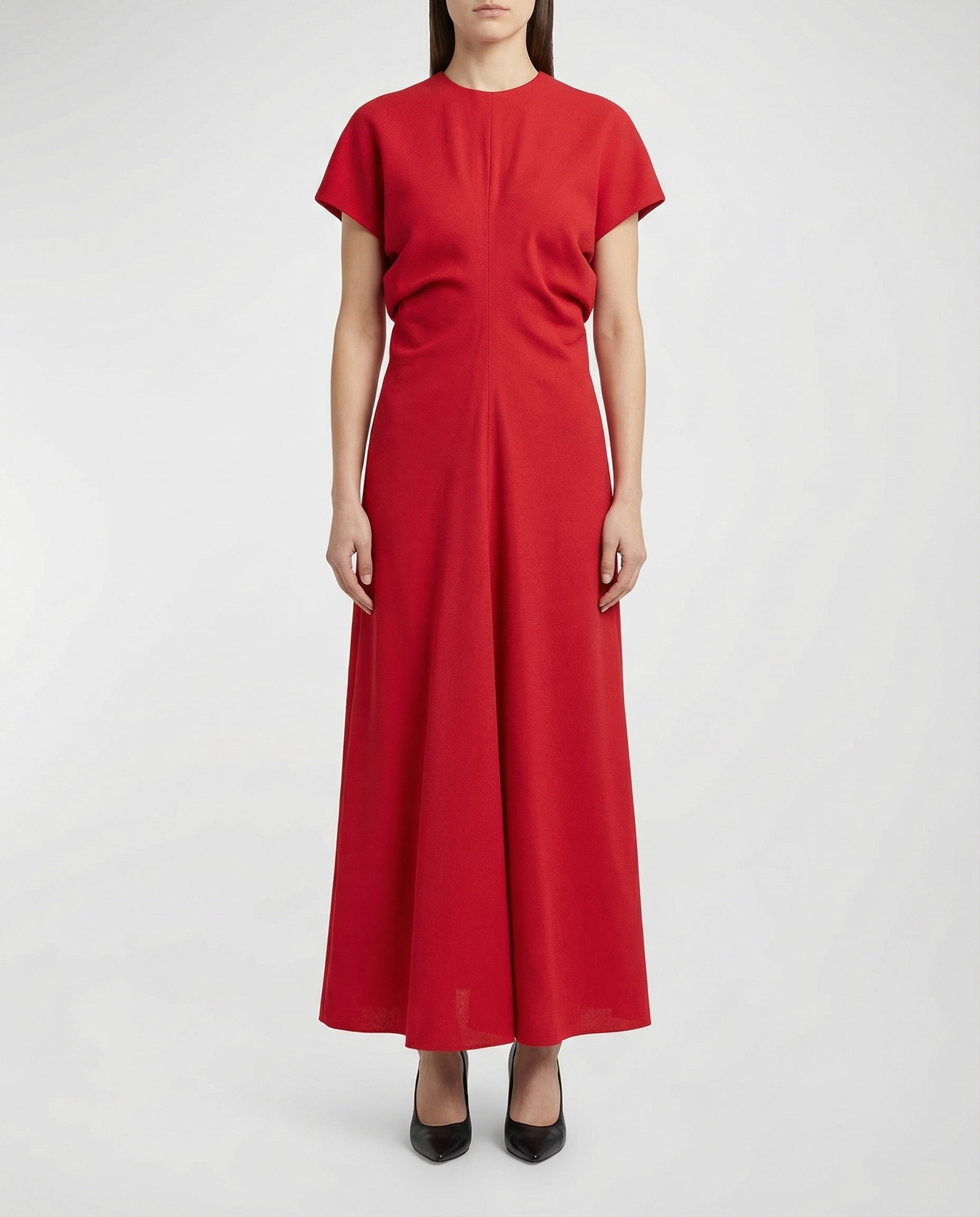 Toteme Slouch waist wool‑crepe maxi dress