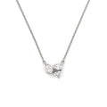 14K Gold Heart Pear Oval Diamond Trio Pendant Necklace