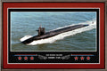USS RHODE ISLAND SSBN 740 BOX FRAMED CANVAS ART BURGUNDY