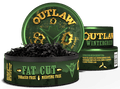 Green container of 'Outlaw' wintergreen product with visible text on a white background