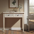Chantilly Whitewashed Carved Console/ Dressing Table - daals
