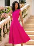 Buy Roman Pink High Neck Pleated Midi Dress from Next USA
