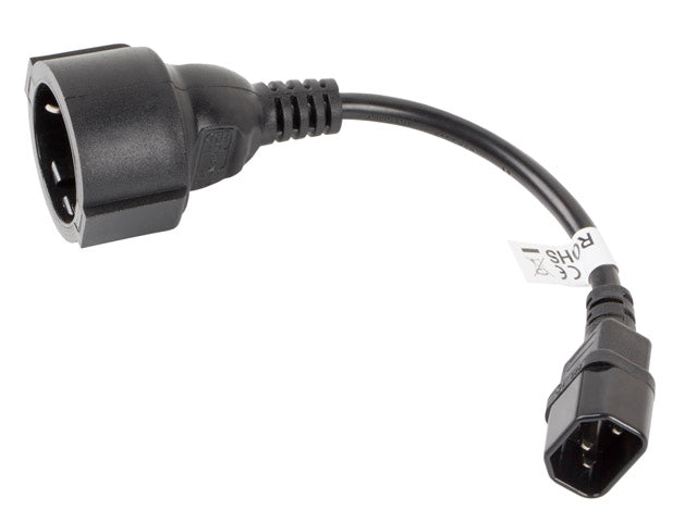 Câble d'alimentation Lanberg CA-C14E-10CC-0018-BK Coupleur C14 noir