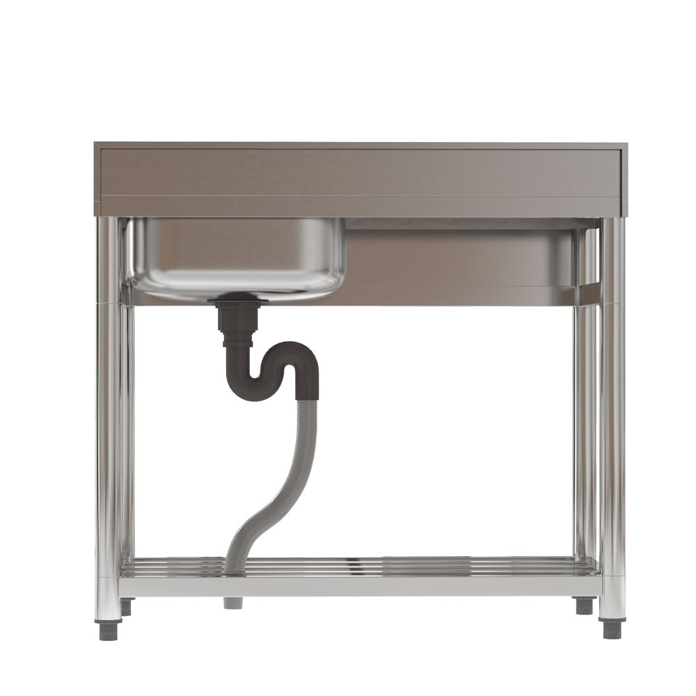 Stainless Steel One Compartment Commercial Sink with Left Drainboard