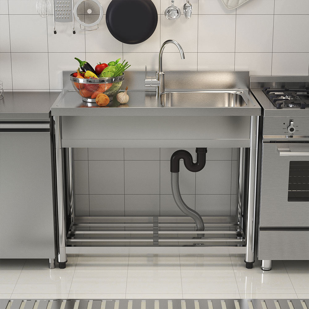 Stainless Steel One Compartment Commercial Sink with Left Drainboard