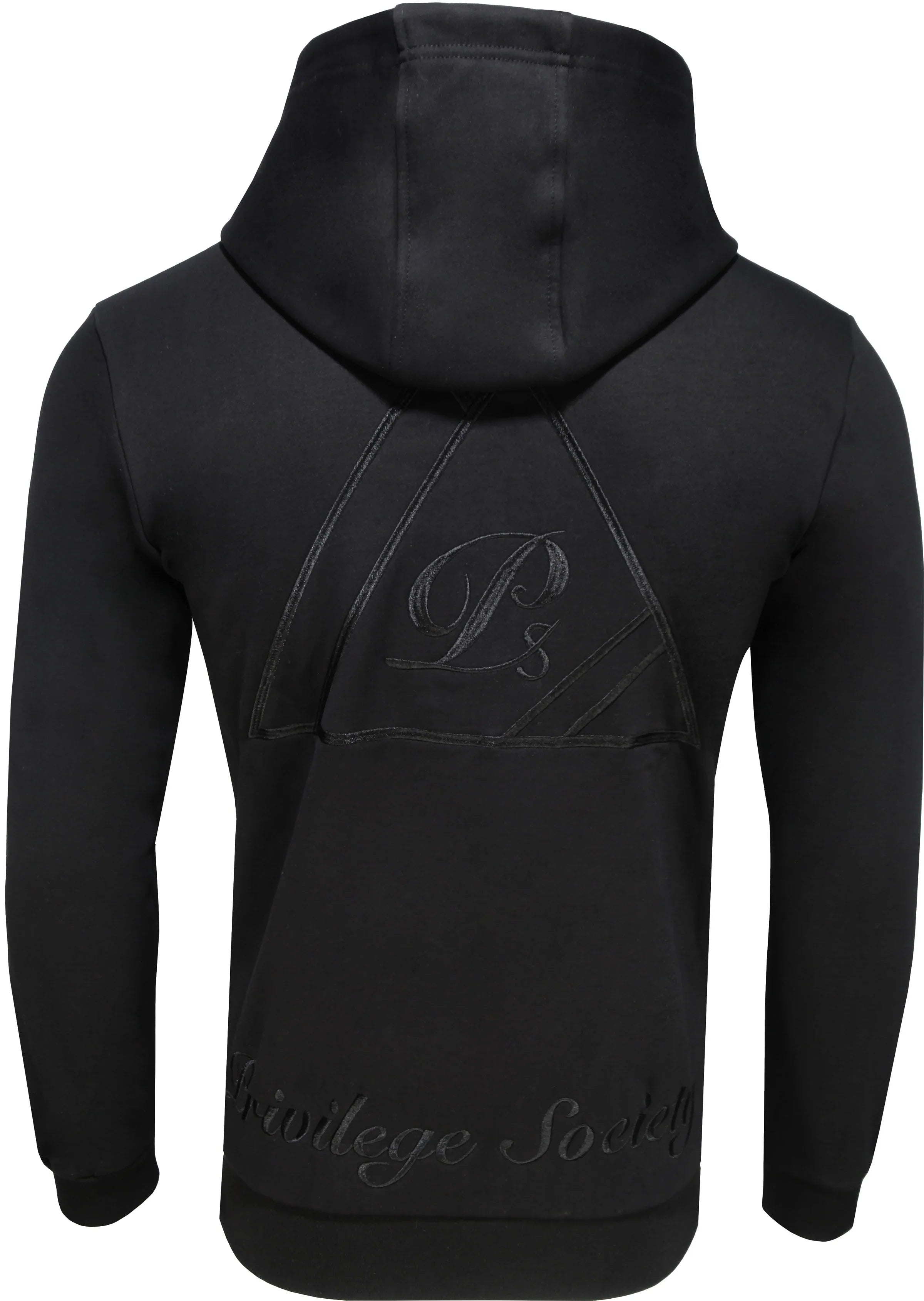 Privilege Society 40 Below Velour Logo Zip-Up Hoodie - Black / White