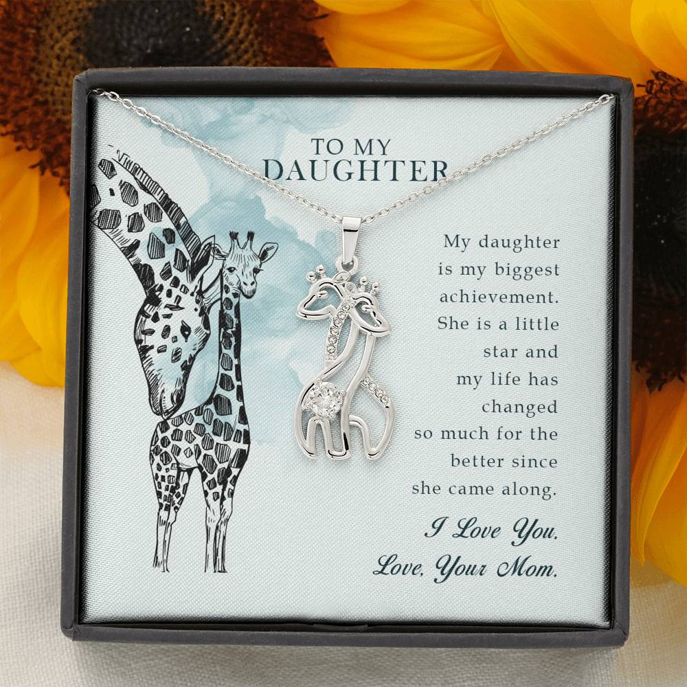 To My Daughter - Giraffe Love Necklace