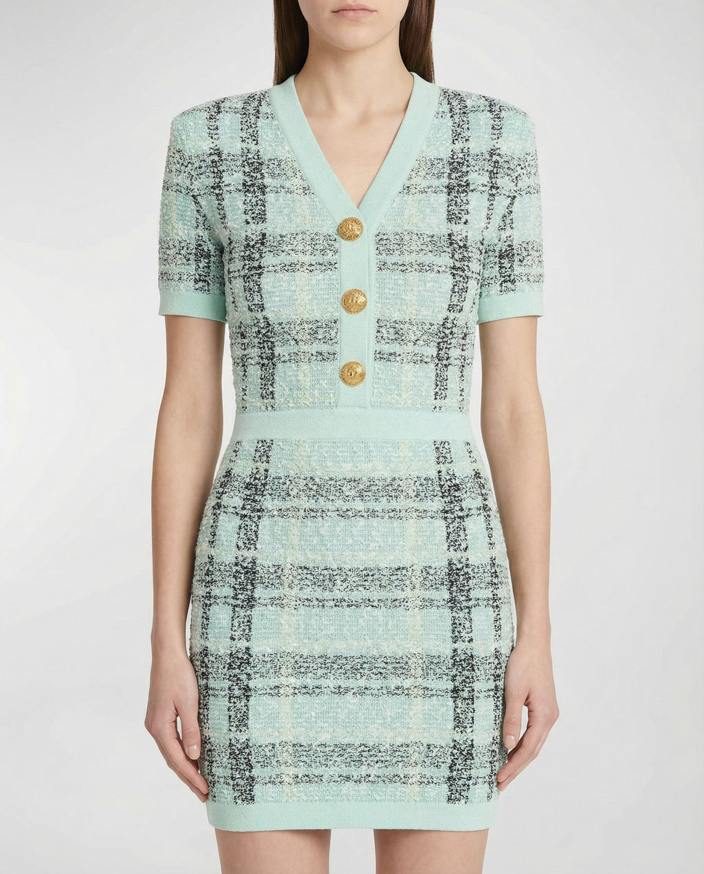 Balmain Glitter tweed mini dress