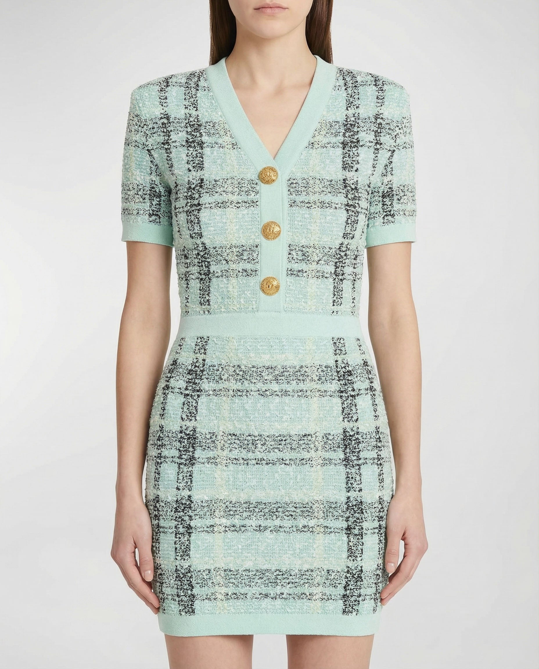 Balmain Glitter tweed mini dress