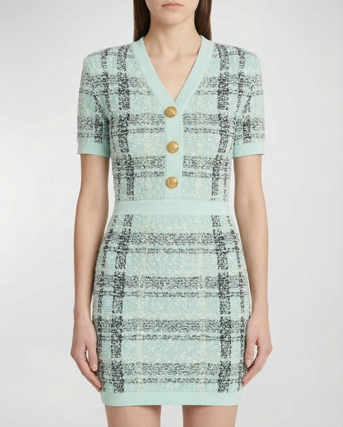 Balmain Glitter tweed mini dress