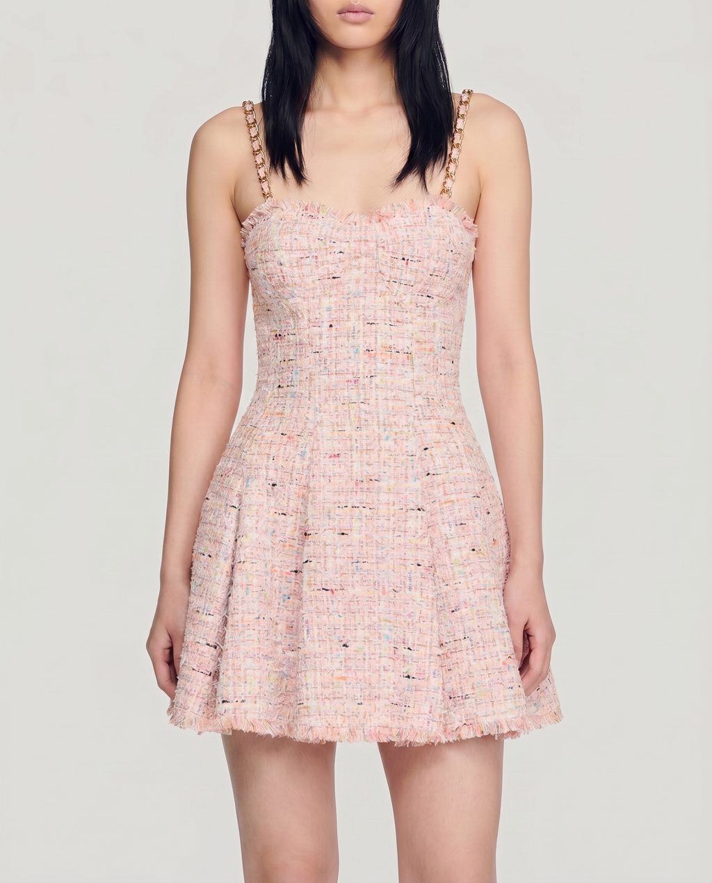 Balmain Tweed sleeveless flared mini dress